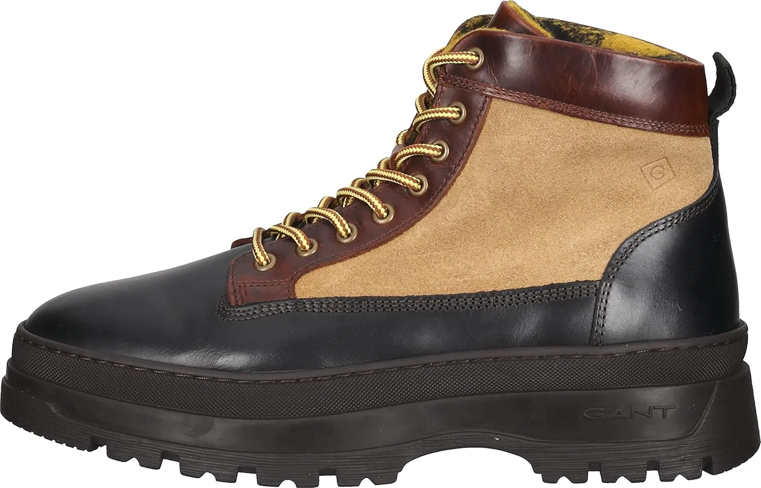 Мужские ботильоны GANT St Grip на средней шнуровке, Warm Khaki Black Cognac — фото 2