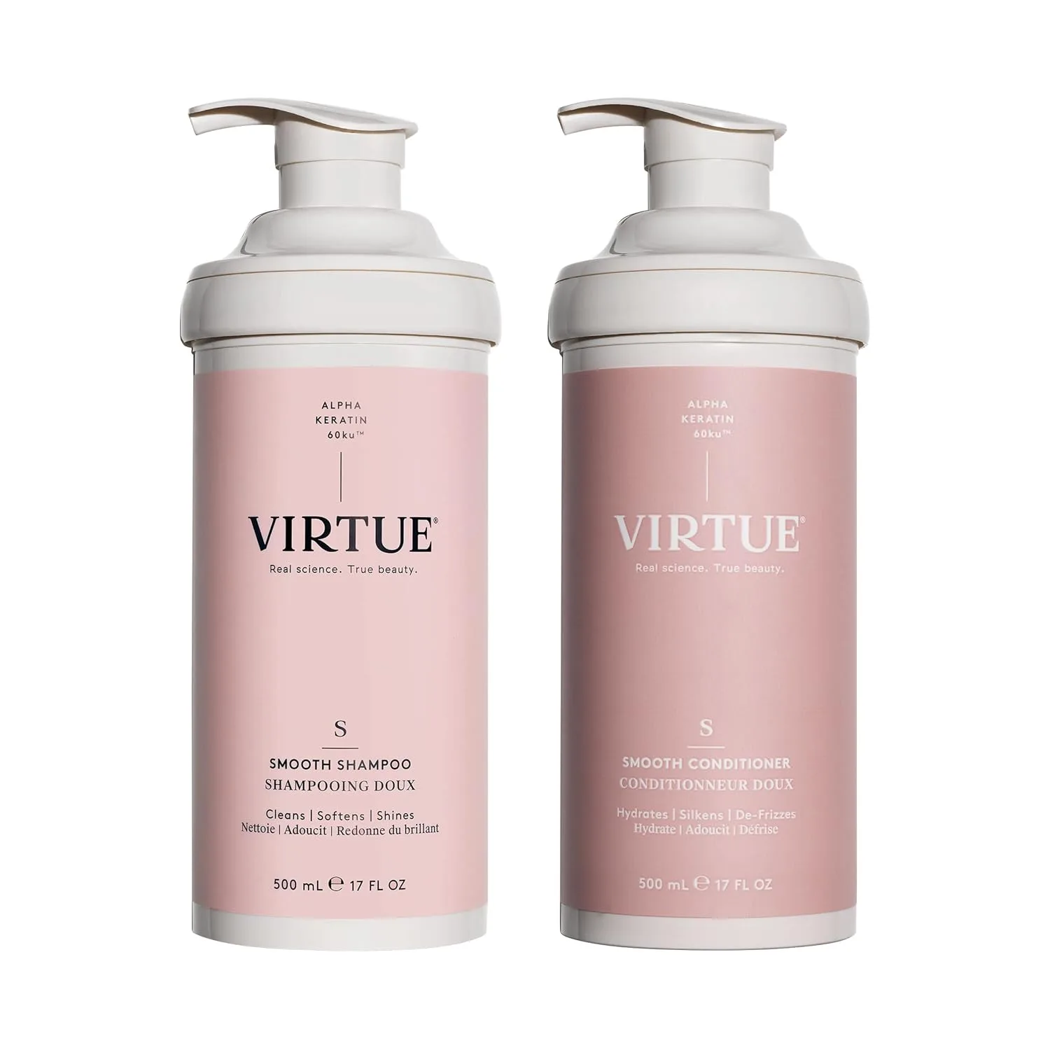 Набор шампуня и кондиционера Virtue Smooth без сульфатов для контроля пушистости кудрявых волос, безопасен для всех типов волос, подходит для окрашенных волос.