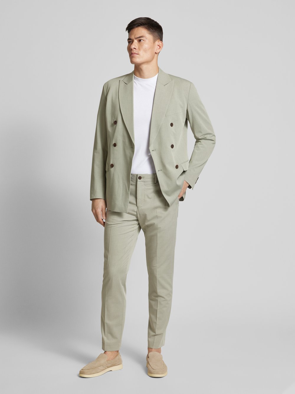 

Брюки из ткани с французскими карманами SELECTED HOMME, светло-зеленый