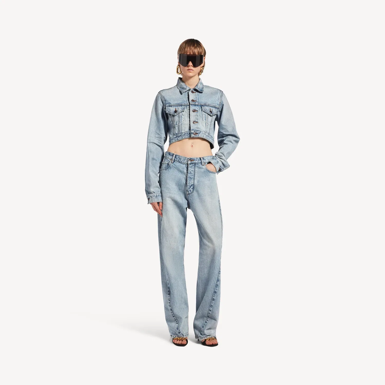Женские джинсы Twisted Seam в выбеленном светло-синем цвете Balenciaga — фото 2