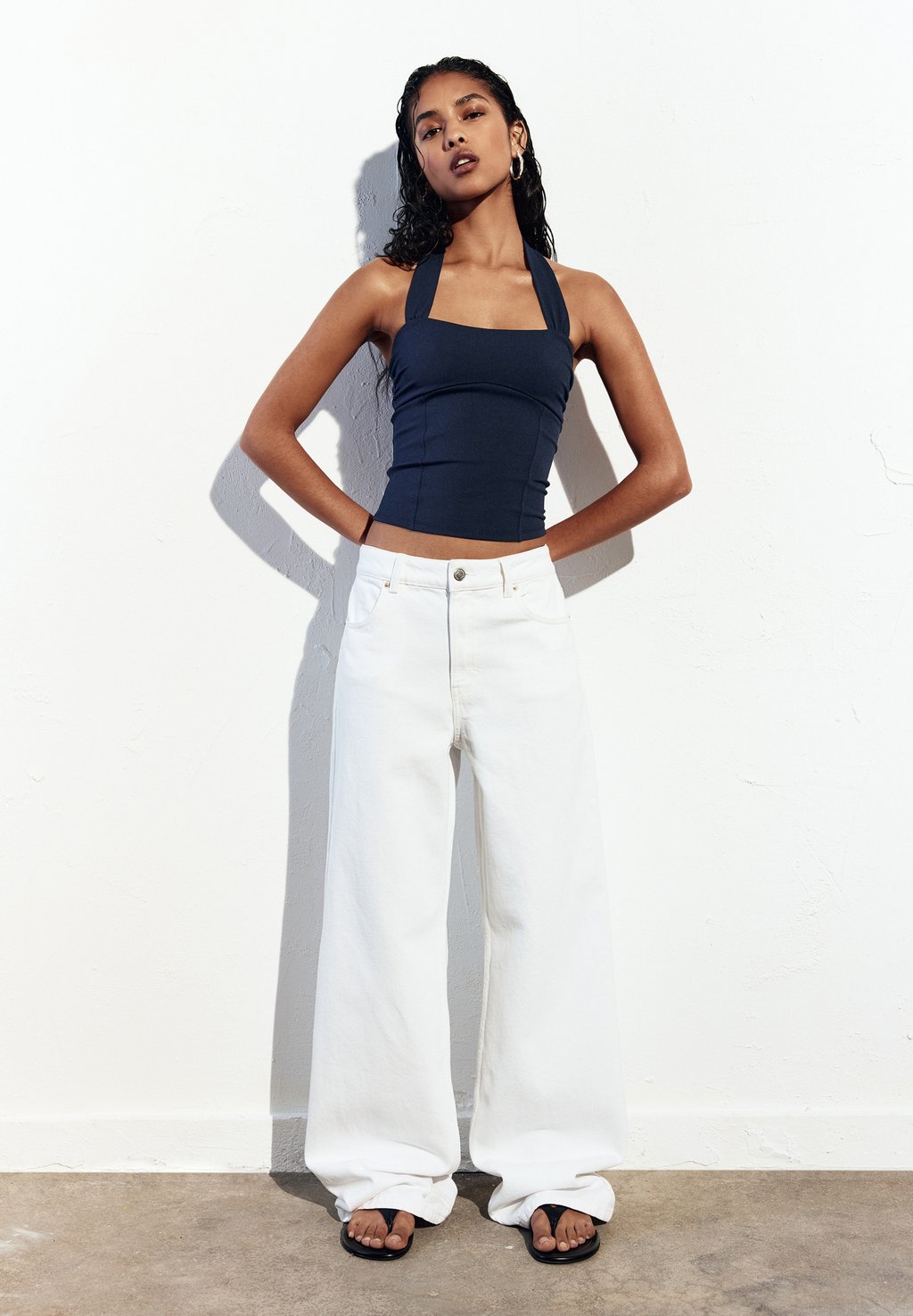 

Топ Blouse PULL&BEAR, темно-синий