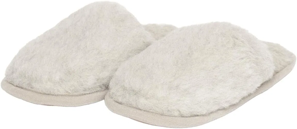Тапочки Gottstein Curly Alpaca для мужчин и женщин - верх из шерсти альпаки, мягкая шерстяная стелька, прочная подошва из коровьей кожи растительного дубления - естественное тепло, воздухопроницаемость — фото 2