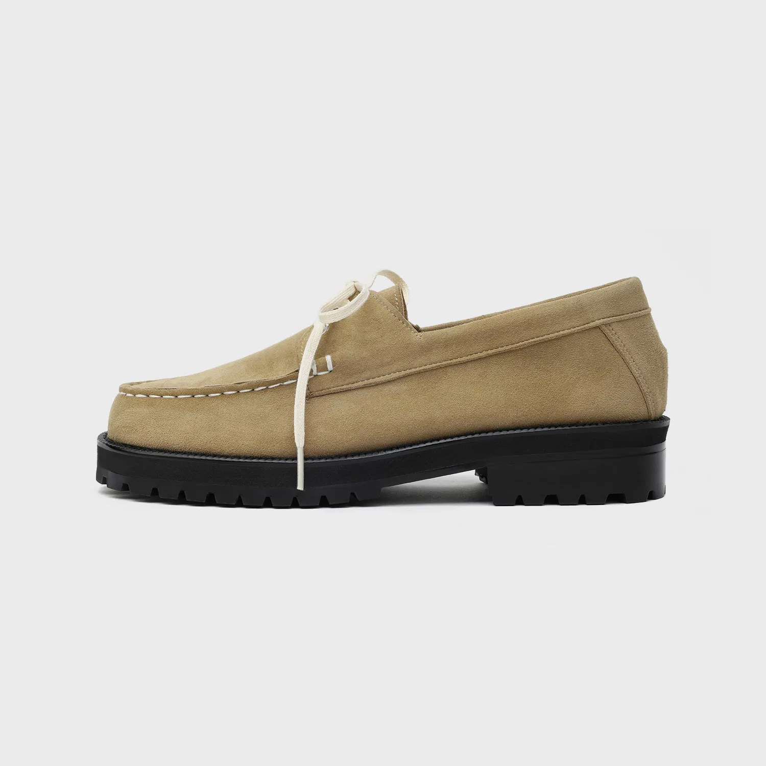 Мужские лоферы Standard Casual Sole Boat Shoes 5099 из замши, пепельно-бежевые, от Firenze.A — фото 3
