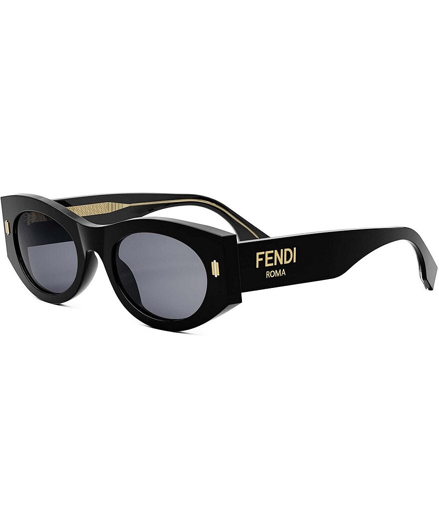

FENDI Женские овальные солнцезащитные очки Fendi Roma 52 мм, черный