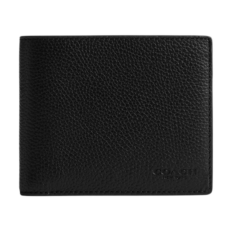 

COACH Кожаный мини кошелёк для мужчин чёрный, Black