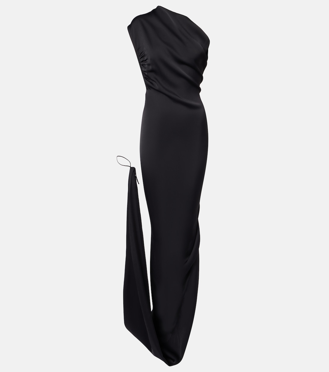 

Андреас, атласное платье с драпировкой на одно плечо Vivienne Westwood, AW25-Black