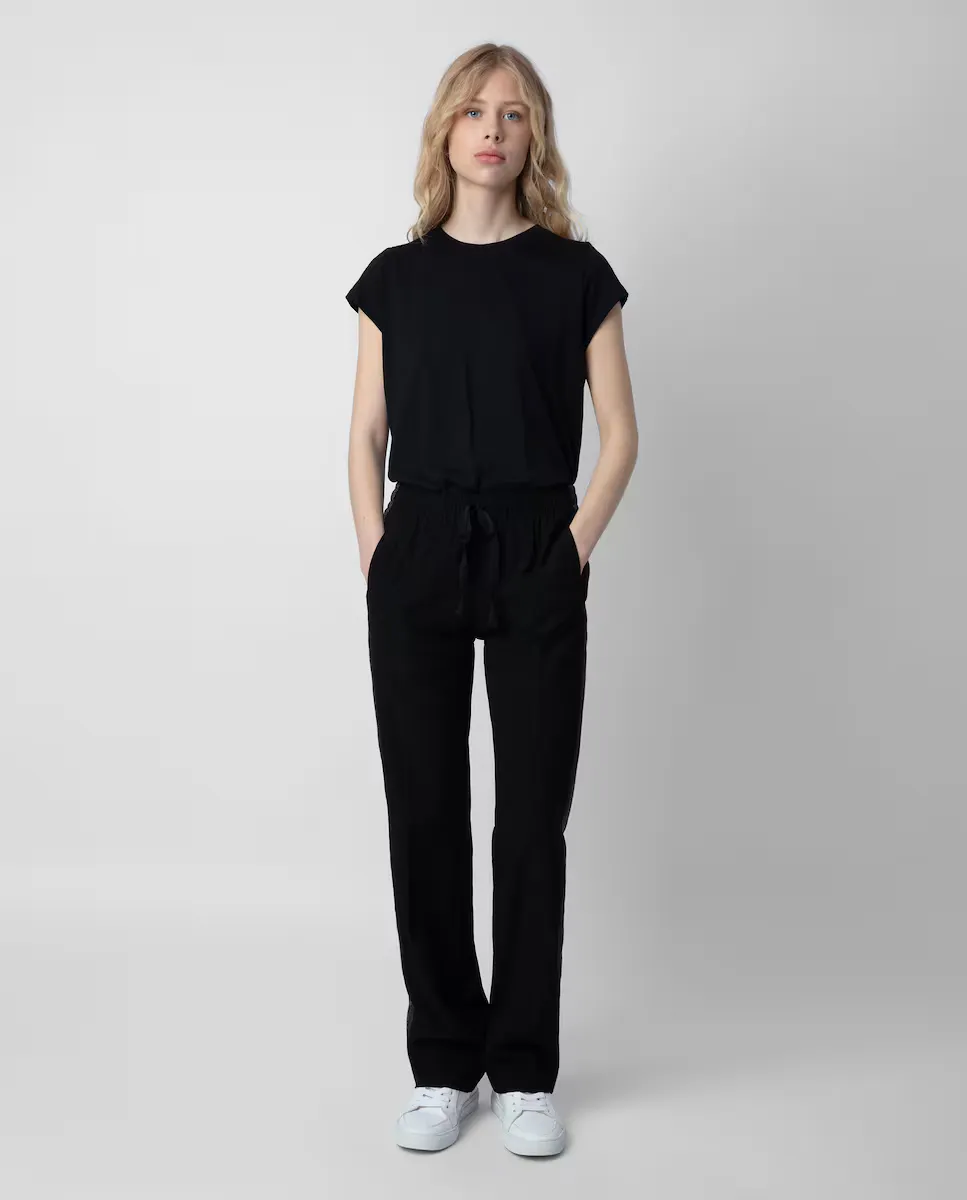 

Pomy женские прямые брюки с резинкой на талии Zadig & Voltaire, черный
