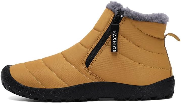 

Мужские зимние ботинки HCHCTRY, водонепроницаемые, с меховой подкладкой, теплые ботинки до щиколотки, на молнии, с удобной посадкой, для улицы, комфортная обувь для прогулок, желтый