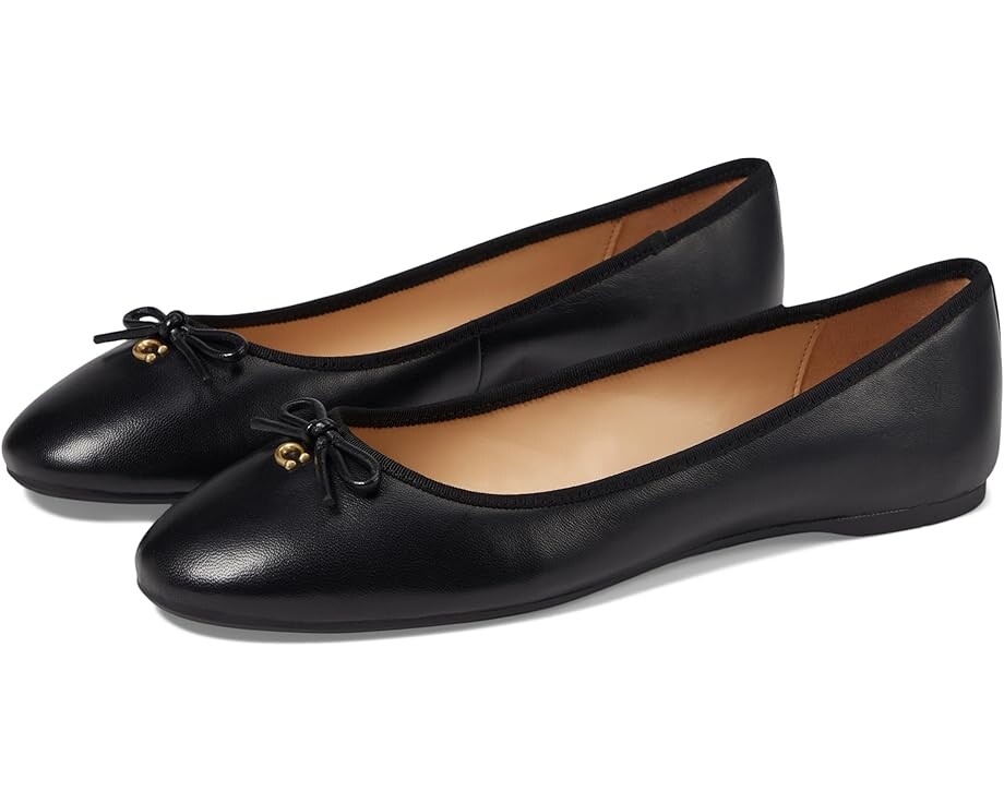 

Туфли на плоской подошве COACH Abigail Leather Ballet Flat, черный