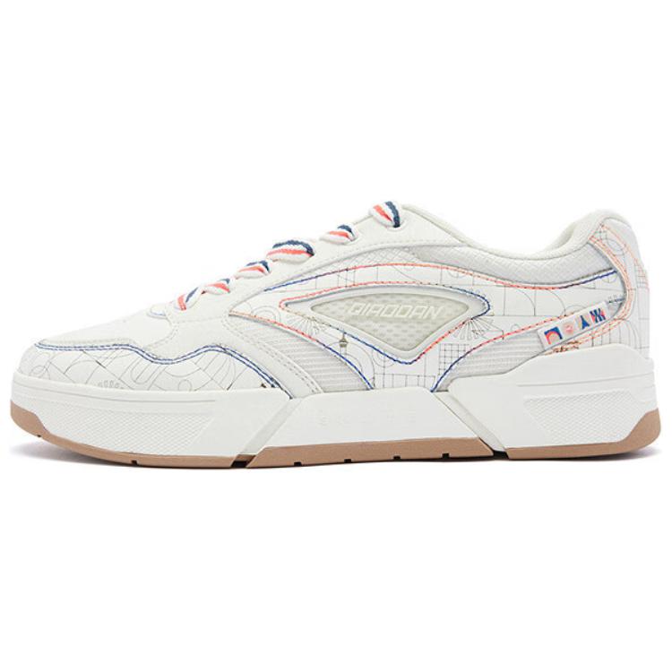 

Износостойкие и легкие низкие скейтерские кроссовки мужские белые синие красные QIAODAN