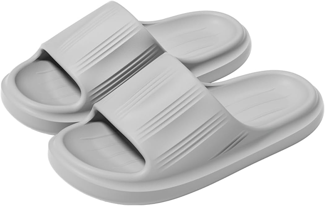 

Тапочки Cliont Cloud для женщин и мужчин, домашние тапочки-подушки, шлепанцы для душа, нескользящие ванной, серый