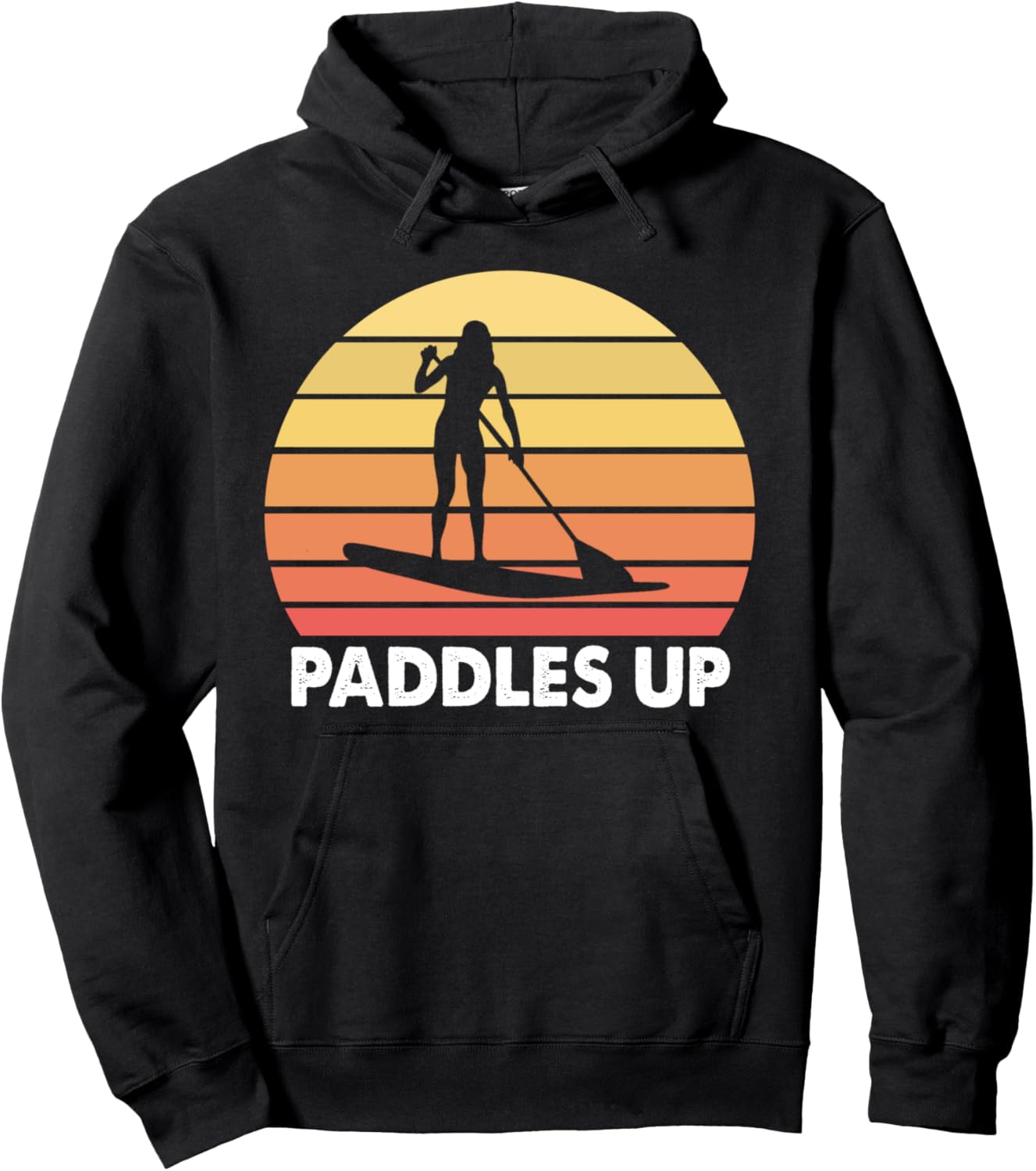 

Толстовка с капюшоном в винтажном стиле для любителей сапсерфинга Paddle Up Paddleboardingsupstand Up Paddleboardgifts, черный