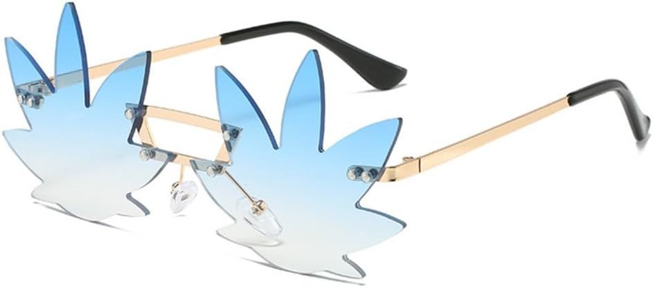 

Женские солнцезащитные очки MUTYNE с безободковой оправой в виде кленового листа, роскошные очки в металлической оправе для пляжа и вечеринок, солнцезащитные очки UV400, C07