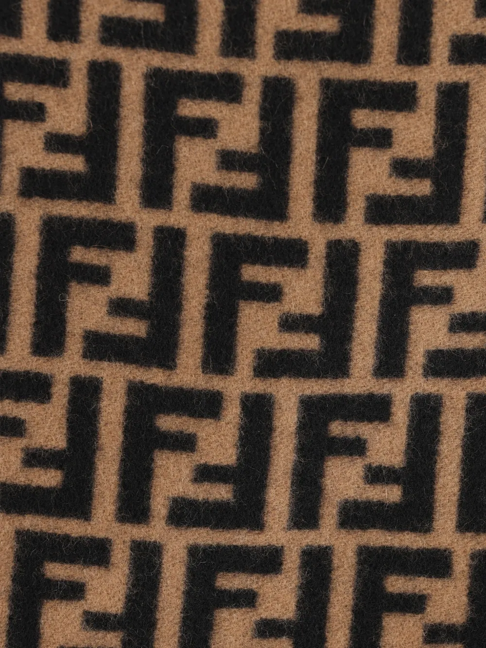 Пончо с жаккардовым узором и бахромой Fendi, коричневый — фото 4