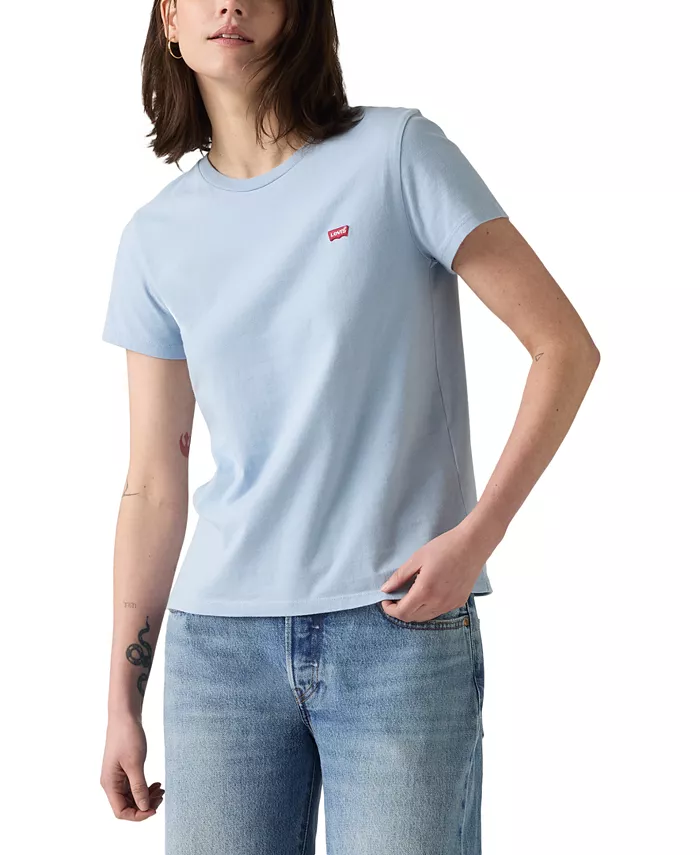 

Женская хлопковая футболка The Perfect Crewneck Levi's, синий
