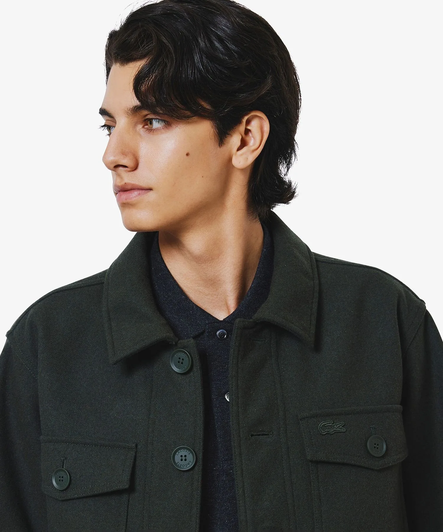 Водонепроницаемая и ветрозащитная трехслойная куртка из шерстяной смеси LACOSTE, Charcoal Gray — фото 2
