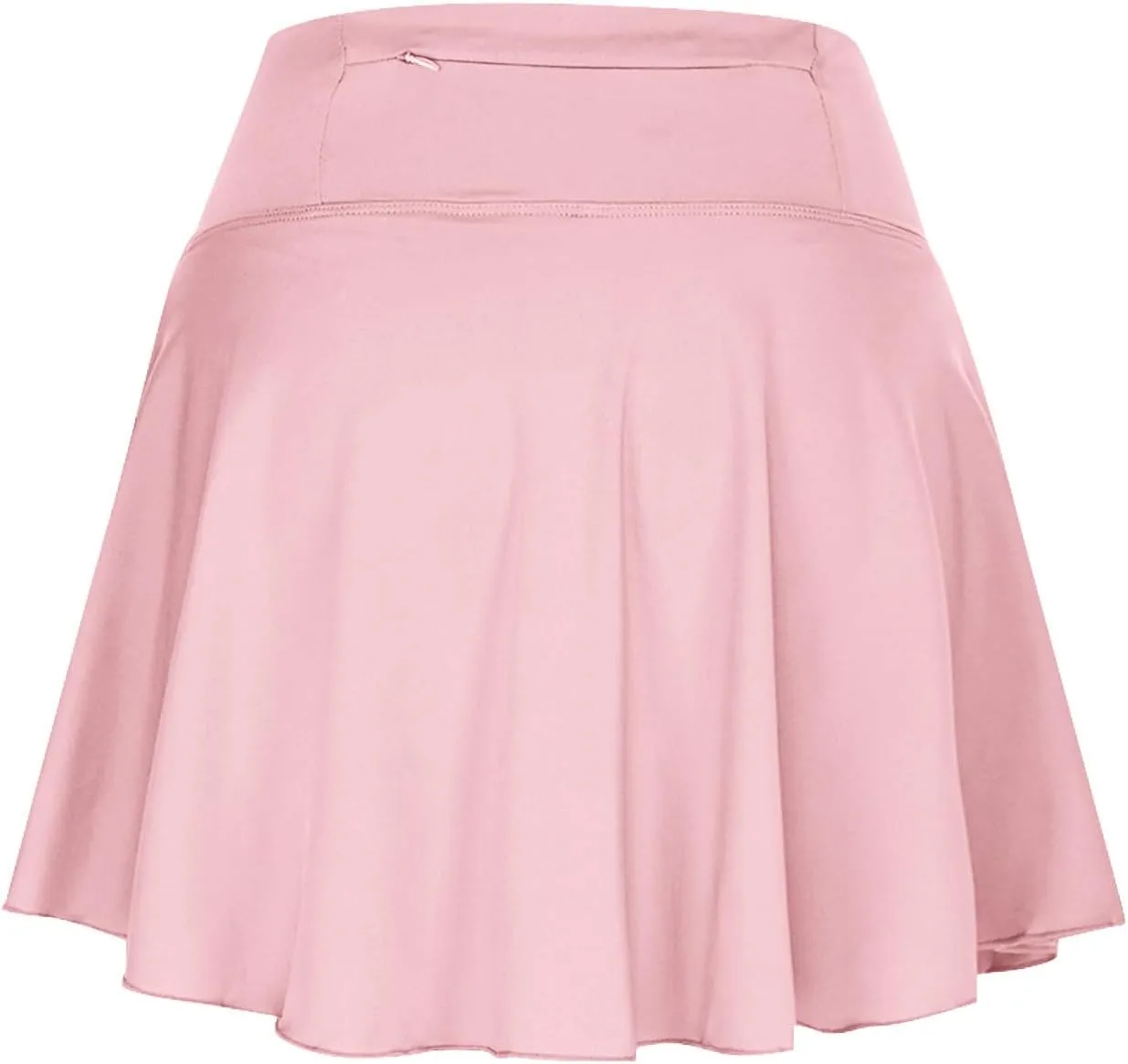 Теннисная юбка для женщин Crossover High Waist Ruffle Double Layer Workout Casual Mini Skirt Athletic Golf Solid Skort Generic, розовый — фото 4