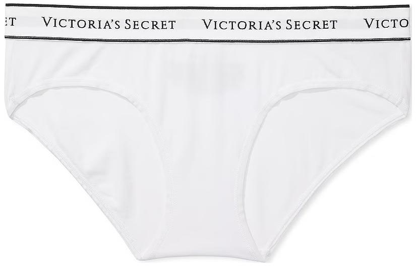 

Хлопковые трусы-хипхаггер с логотипом Victoria's Secret, 1 упаковка (белый)