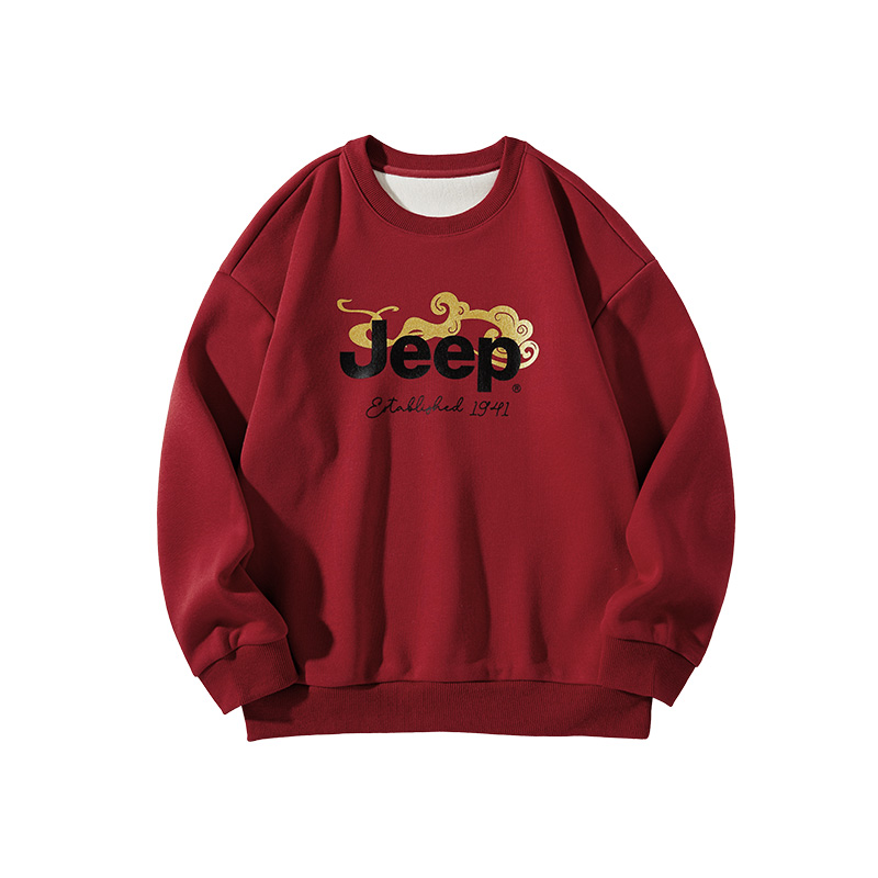 

Детский свитшот с круглым вырезом Moderate Jeep, new year красный