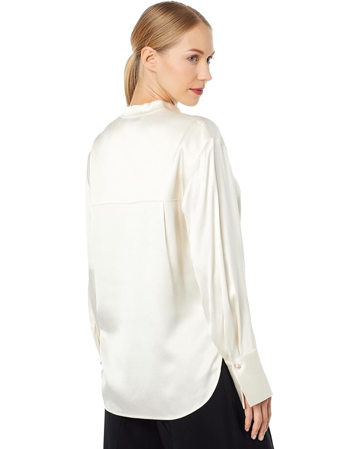 

Рубашка Vince Relaxed Band Collar Shirt, цвет Pampas