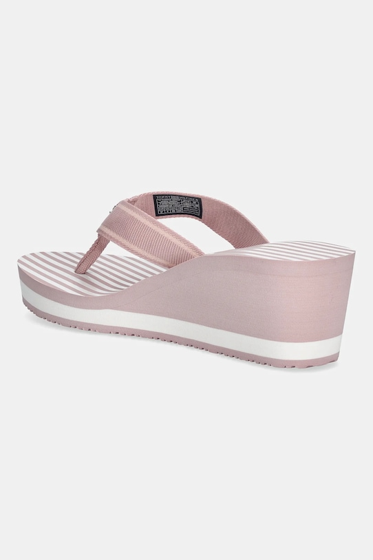 Шлепки TH Stripes wedge beach sandal Tommy Hilfiger, розовый — фото 3