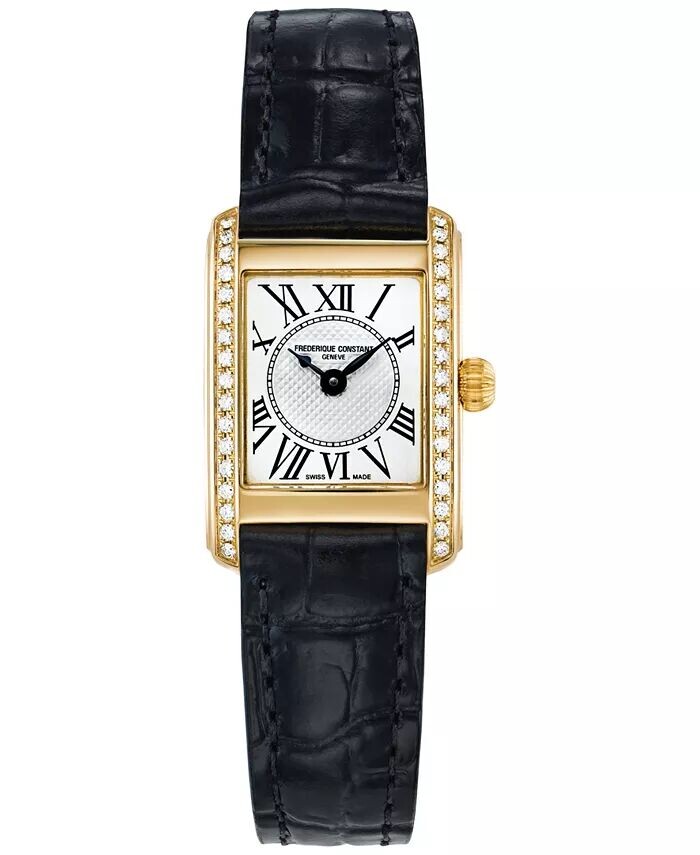 

Женские часы Swiss Classics Carree Diamond (3/8 карата t.w.), черный кожаный ремешок, 23 мм Frederique Constant