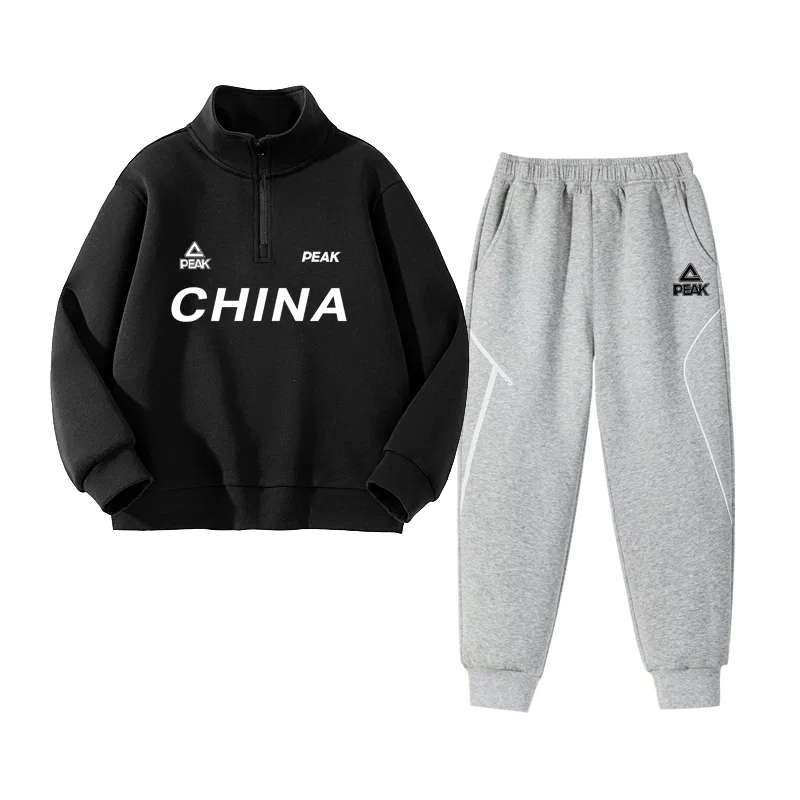 Спортивный костюм PEAK Black/PK China Text-Light Heather Gray/PK Logo Black Silicone K