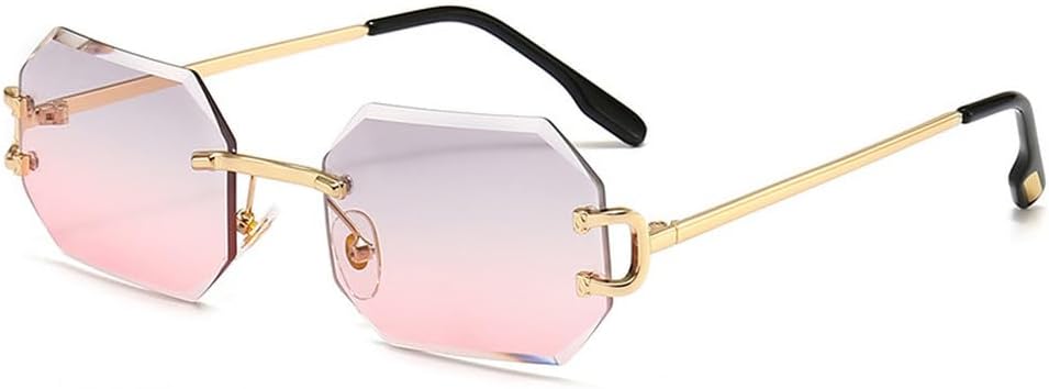 

Винтажные модные солнцезащитные очки без оправы для женщин и мужчин. Роскошные маленькие солнцезащитные очки для женщин с защитой от УФ-излучения UV400 HVTVTLA, Gray Pink