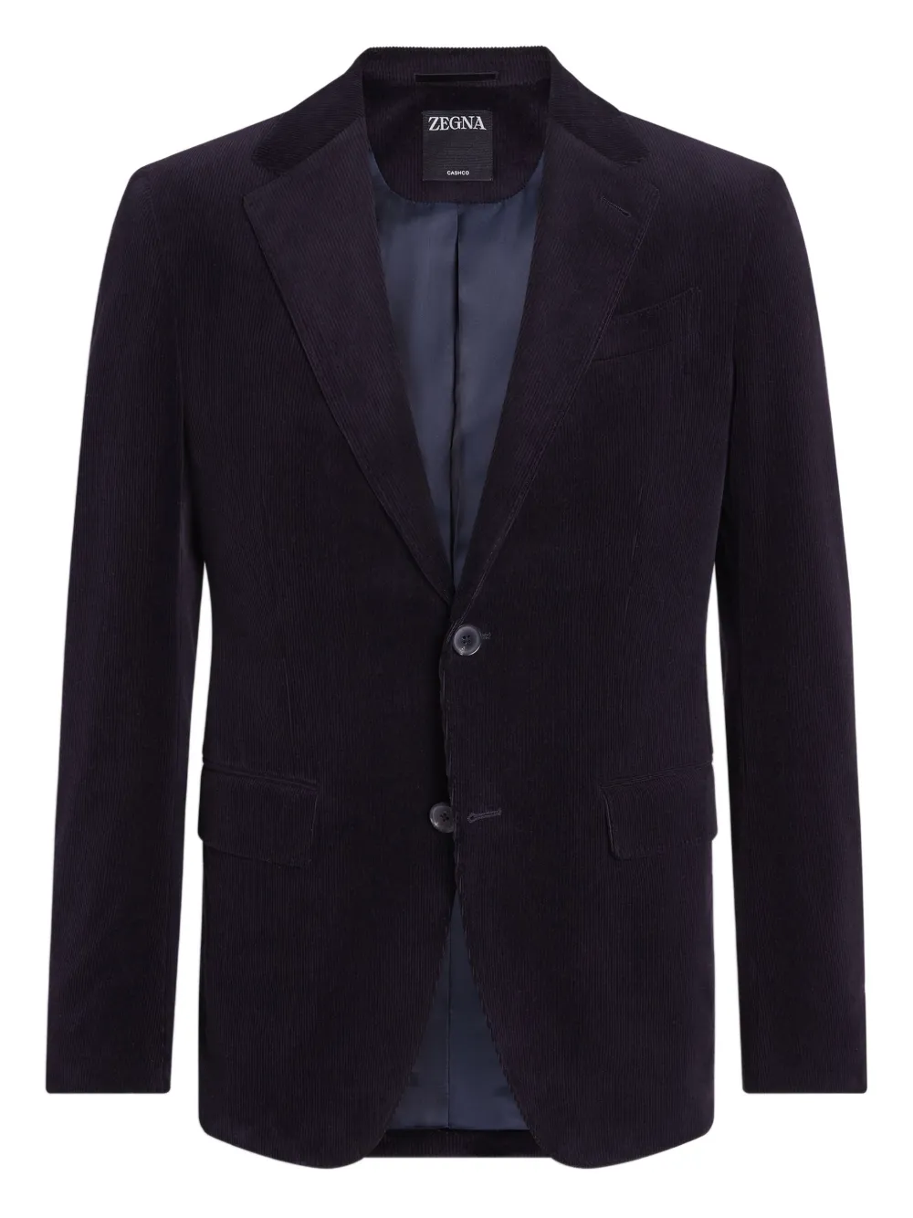 

Однобортный вельветовый пиджак Zegna, синий