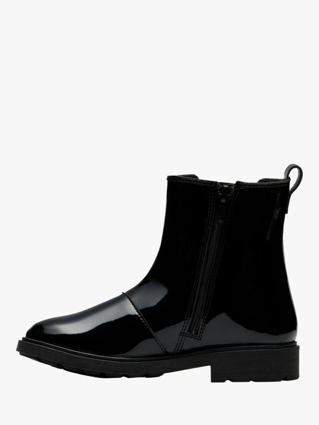 Детские кожаные челси ботинки Astrol Orin K Clarks, Black Patent — фото 2