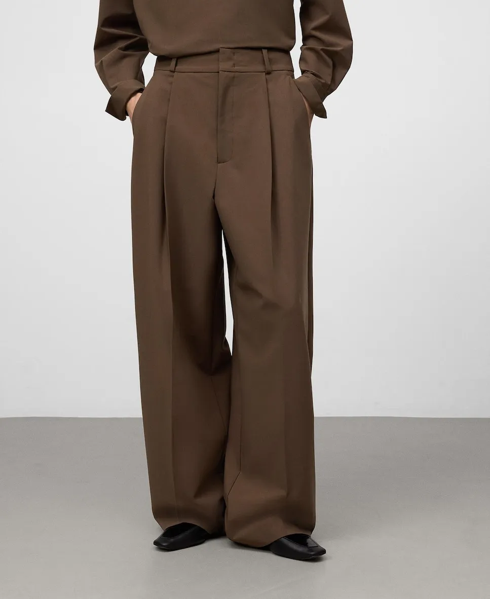 

Женские широкие брюки в стиле костюма с широкими штанинами Adolfo Dominguez, коричневый