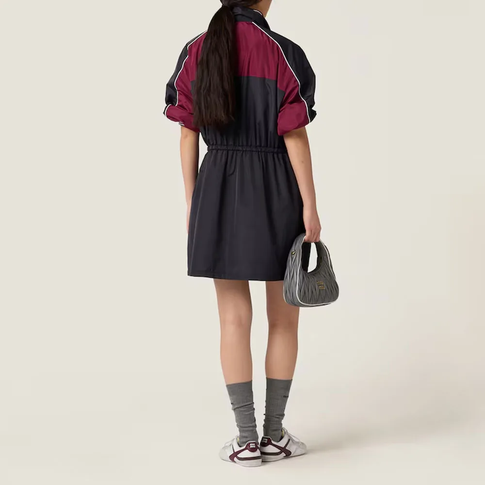 MIU MIU Женское платье с коротким рукавом синего цвета — фото 4