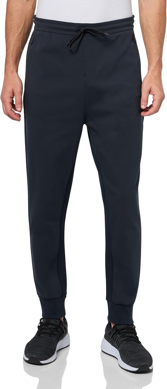 

BOSS Мужские спортивные штаны из хлопковой смеси с логотипом-значком, Premium Navy