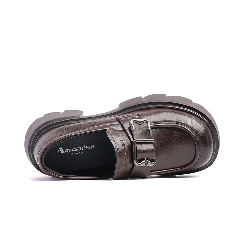 AQUASCUTUM Лоферы женские черно-коричневые - коричневые, цвет Brown — фото 3