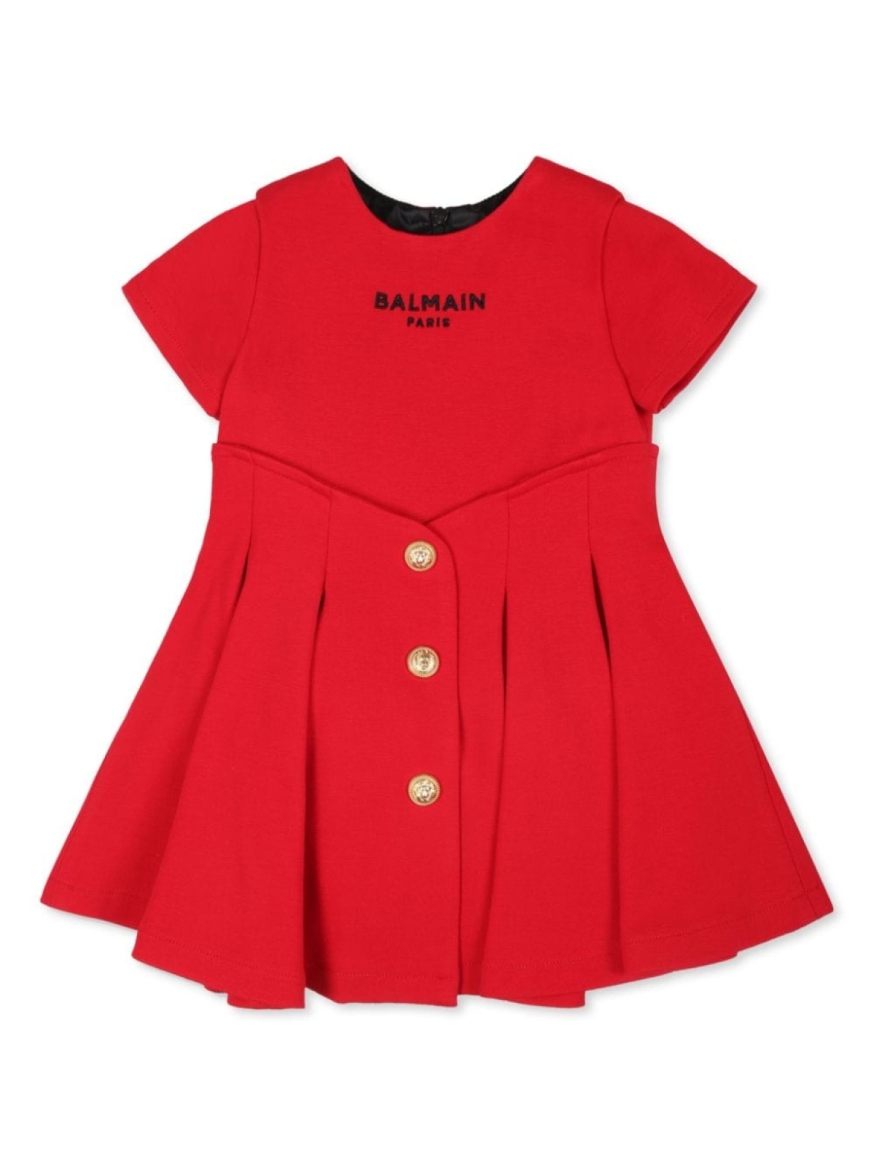 

Balmain Kids комплект из плиссированного платья с вышитым логотипом и шортиков, красный