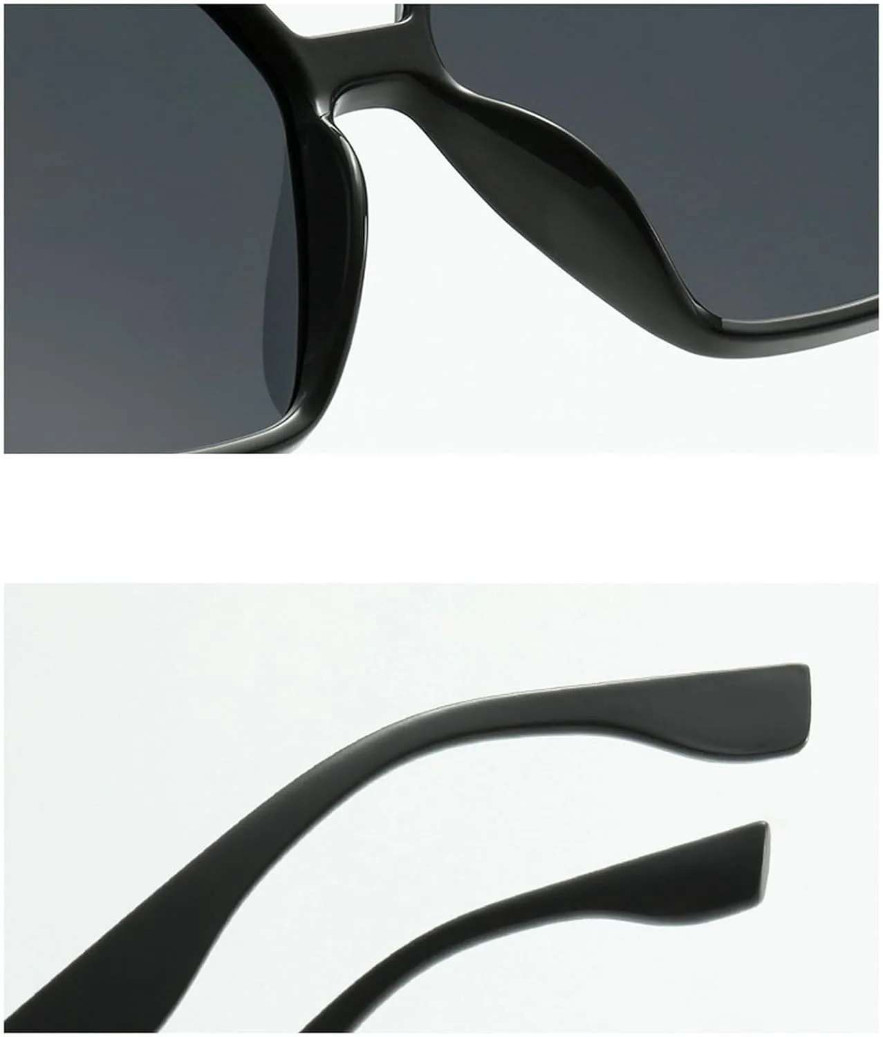 

Большие ретро-солнцезащитные очки-пилот для женщин и мужчин, поляризованные солнцезащитные очки, модные винтажные квадратные очки в стиле 70-х mincl, Black