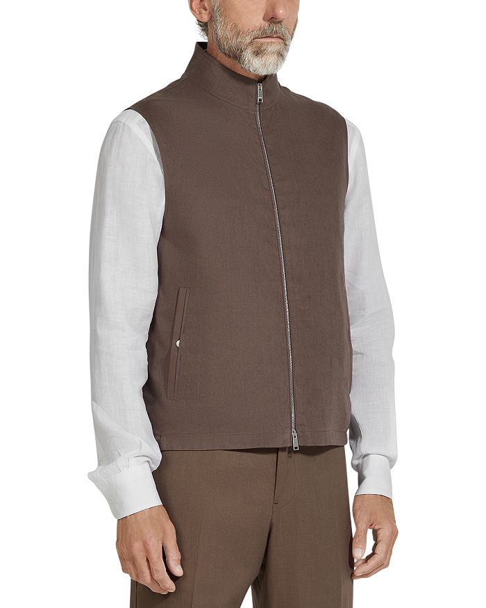 

Оаси Лино Жилет из Льна Regular Fit ZEGNA, коричневый
