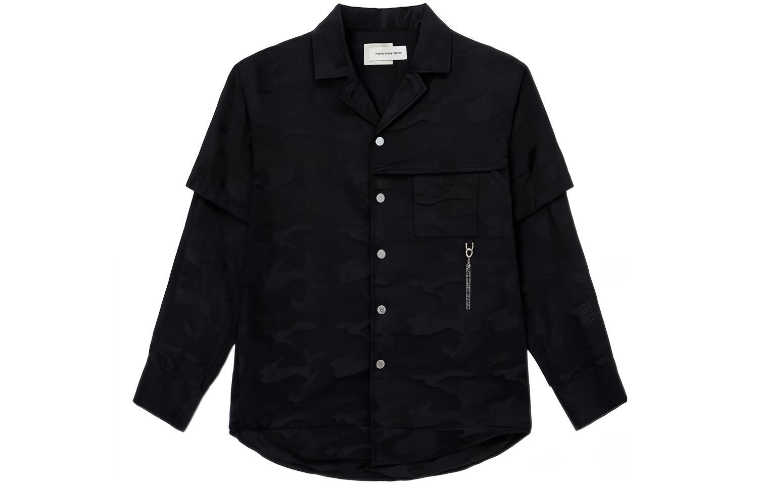 

Легкая многослойная рубашка с длинным рукавом Feng Chen Wang, черный