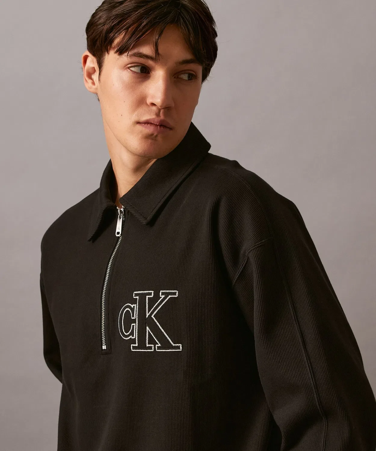 Свитер Regular Fit из двойного трикотажа Calvin Klein Jeans, черный — фото 2