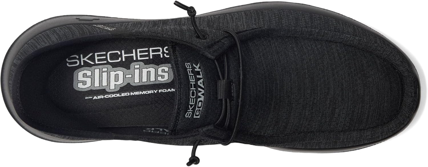 Мужские кроссовки Skechers Go Walk Max с легкой застежкой без использования рук, черный — фото 2