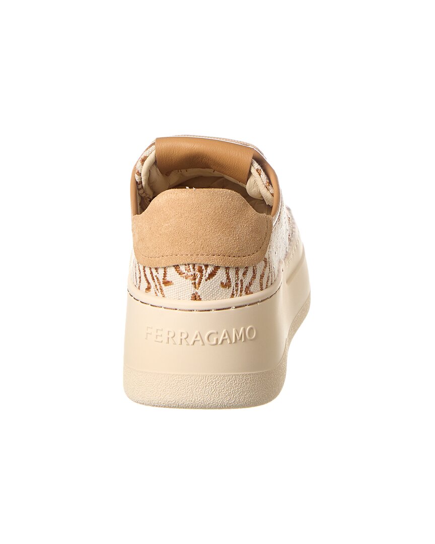 

Кроссовки на платформе из парусины и кожи Ferragamo Dahlia Salvatore Ferragamo, бежевый