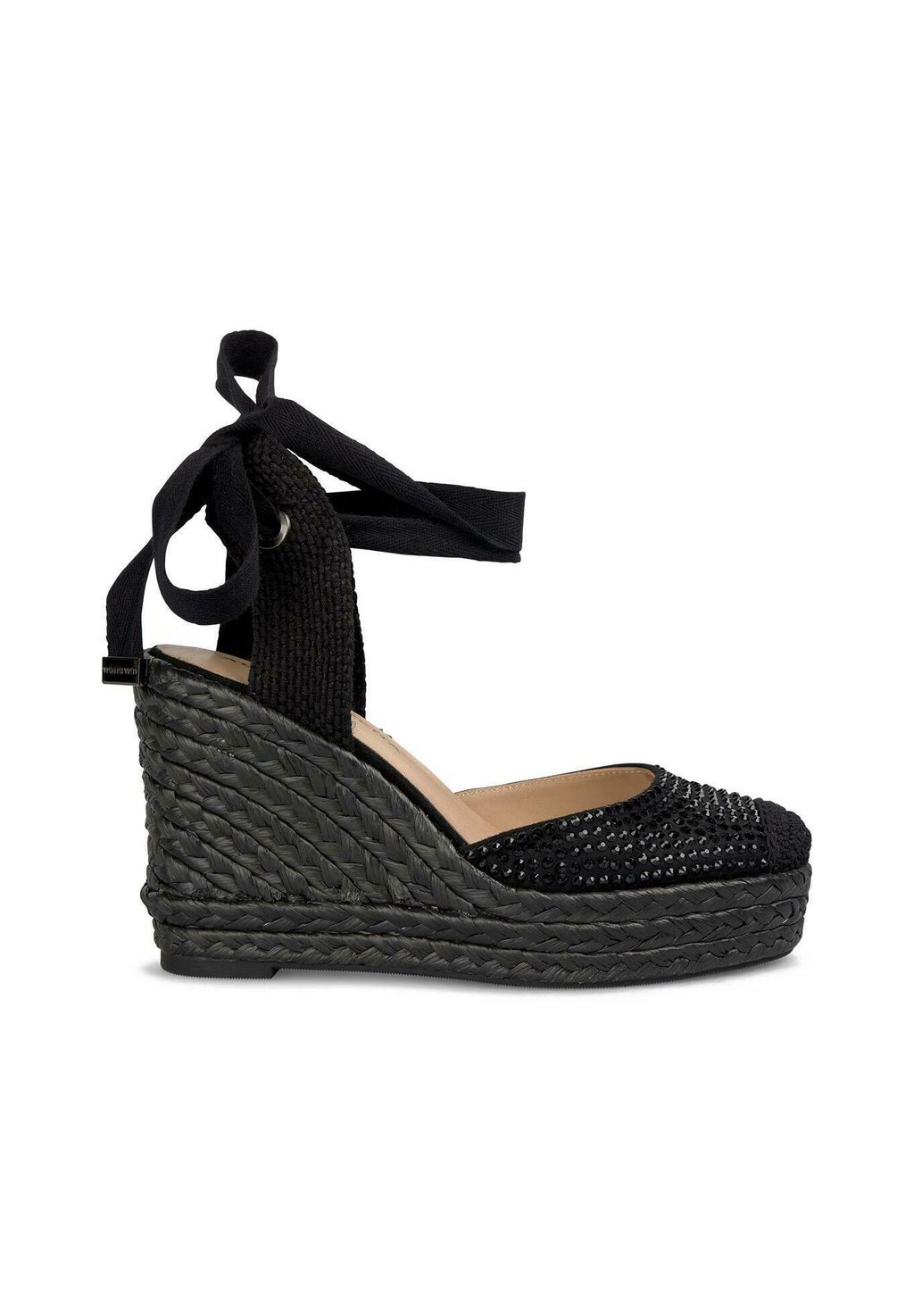 Босоножки на платформе CON PUNTERA REDONDEADA Y CIERRE CON CORDONES - High heels Alma en Pena, черный — фото 2