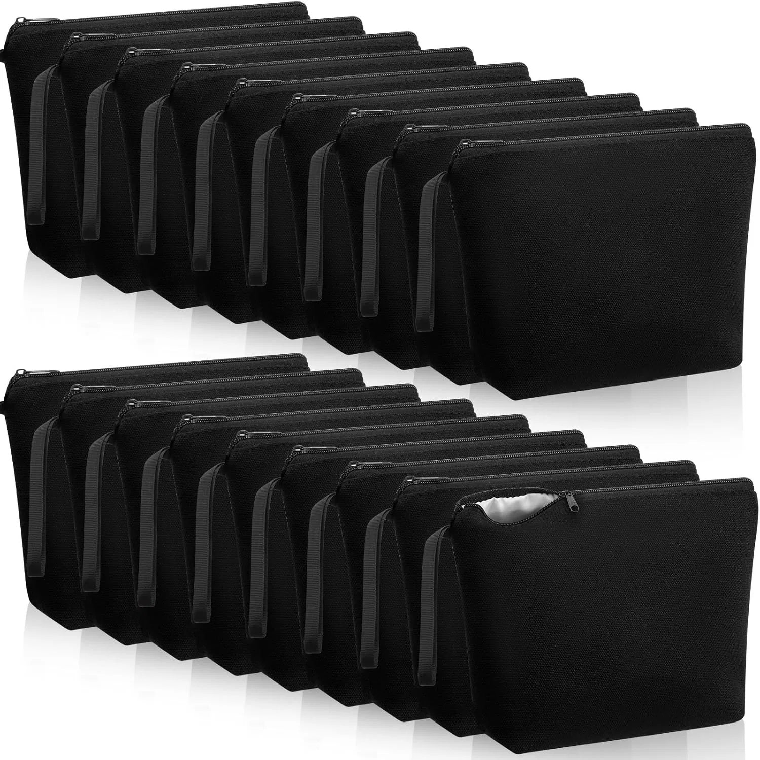 Набор холщовых косметичек с молнией для DIY от Xuniea Xuniea, Black