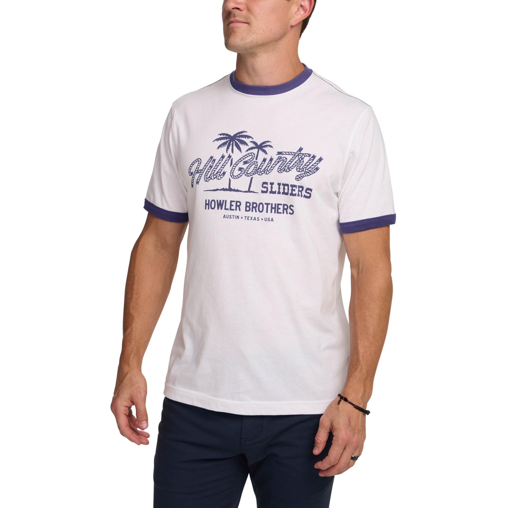 

Мужская хлопковая футболка с контрастной отделкой Howler Brothers, Hill Country Beach Sliders/Vintage White, Белый, Мужская хлопковая футболка с контрастной отделкой Howler Brothers, Hill Country Beach Sliders/Vintage White