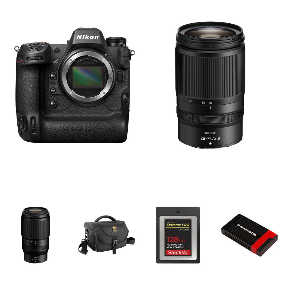 

Беззеркальная камера Nikon Z9 Mirrorless Camera with 28-75mm f/2.8 and 70-180mm f/2.8