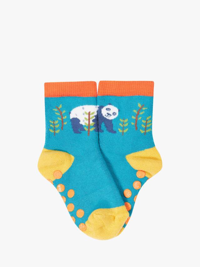 Детские носки Fruig с отличным сцеплением из хлопковой смеси Frugi, Pack of 2, Panda/Multi — фото 2