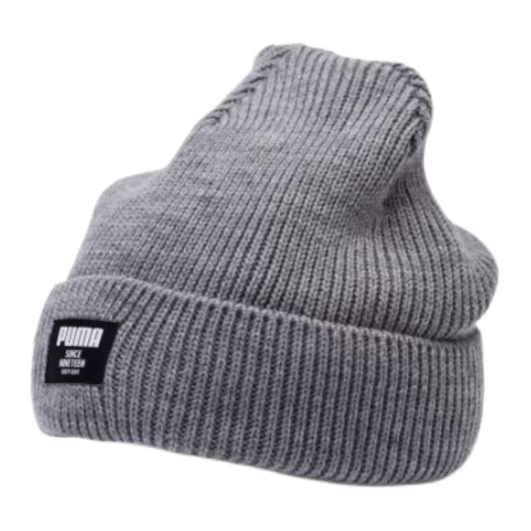

PUMA Ребристая вязаная мужская шапка серого цвета, Gray