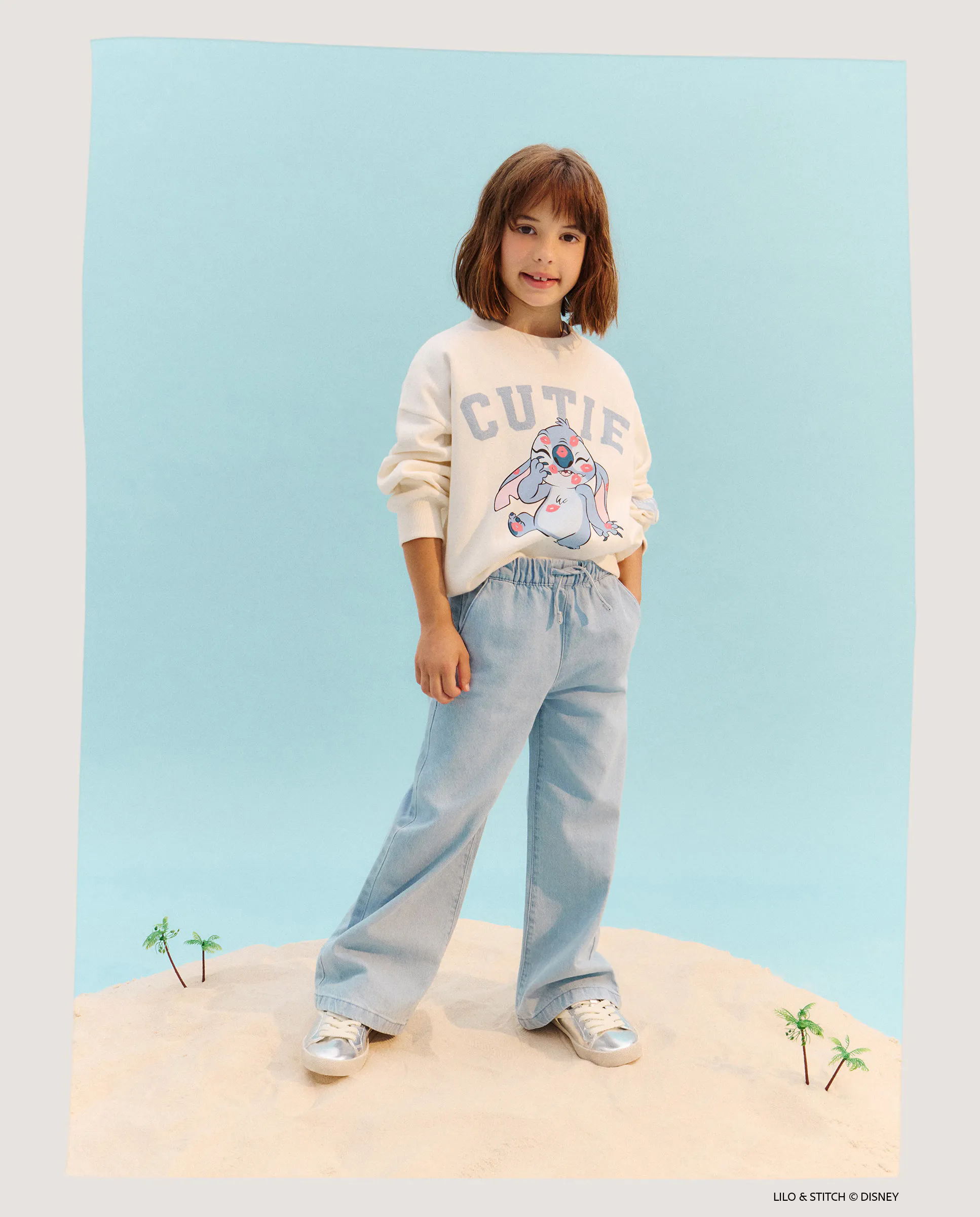 

Джинсовые брюки wide leg на резинке для девочки Kids El Corte Inglés, цвет Cerúleo