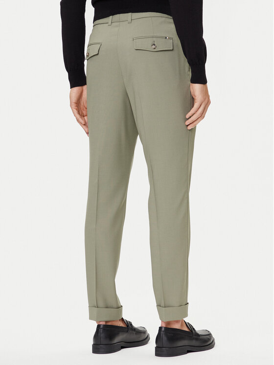 Брюки из ткани tapered fit C-Perin-DPL 50545822 Boss, зелёный — фото 3