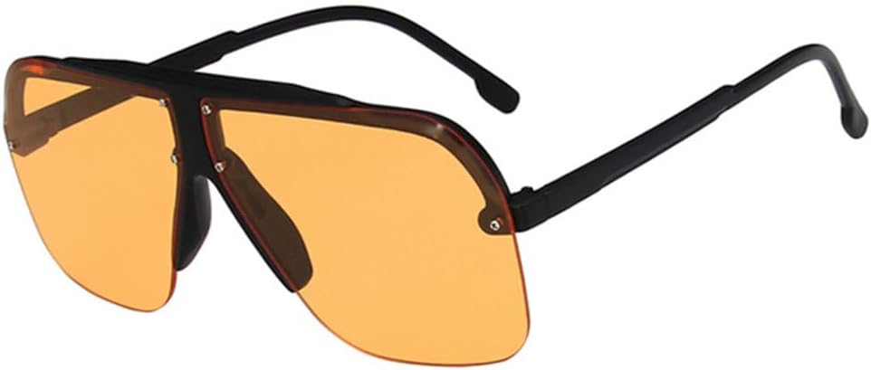 

Мужские солнцезащитные очки без оправы, цельные, в винтажном стиле, с пластиковой оправой, прозрачные, женские, ретро, ​​с защитой от УФ-излучения UV400 DSXLY, Black-orange